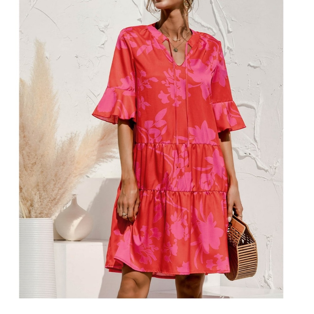 QINCAO Babydoll Ruffles Dress